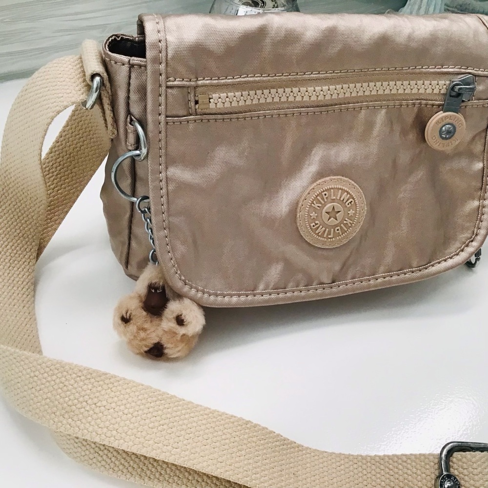 Kipling Sabian Champagne Metallic Mini Crossbody Bag
